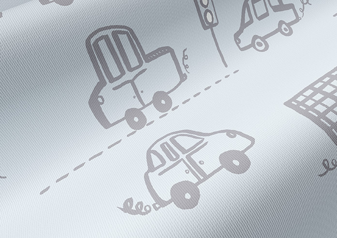 Cars and Lorries, Baby Blue - Twist&Fit Roller Blind - Image 4